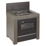 Modul z nehrdzavejúcej ocele Inox / sivý - S plynovým sporákom a plynovou rúrou