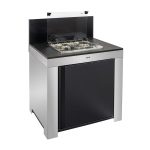 Modul v inox/čiernej farbe s plynovým sporákom