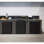 Vonkajšia kuchyňa – 3 sivé oceľové moduly
