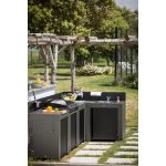 Vonkajšia kuchyňa – 5 sivých oceľových modulov